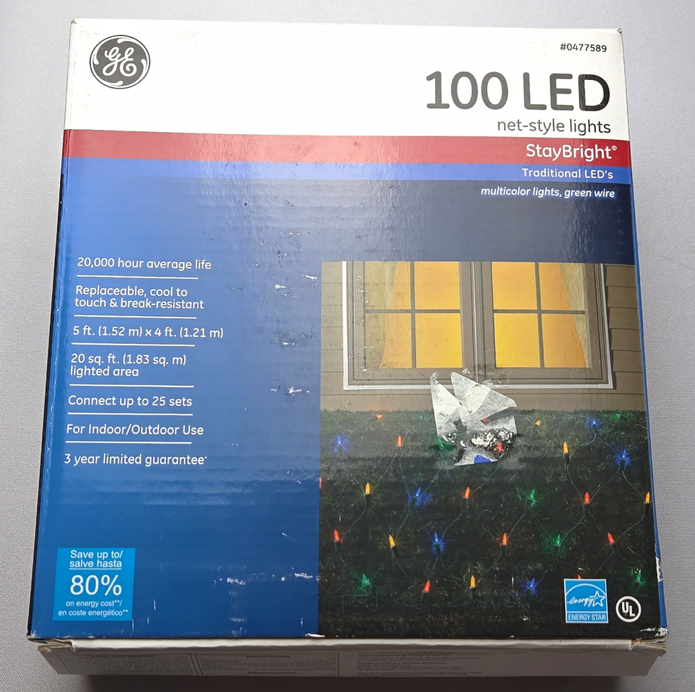 GE StayBright LED Net Lights Multicolor Green Wire Connectable Indoor/Outdoor